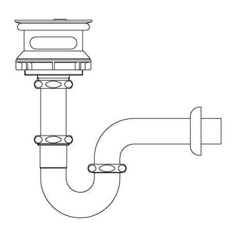 INAX/LIXIL 【SF-21PAM】ユーティリティユニット用排水Pトラップ パイプ径38mm〔IE〕