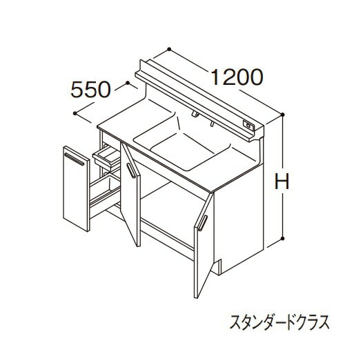 納期目安：受注生産品(納期約1週間) ※こちらの商品はメーカー直送品となります。※こちらの商品は代引きでのお取り扱いはできません。ご入金確認後のお手配です。 ●画像は代表型番のイメージになります。型番通りの手配になりますので（色・形等）確認の上ご注文下さい。 水栓タイプ：F1 扉：スタンダード ドア枠回避：回避なし+体重計収納あり 扉カラー：ホワイト ●洗面ボウル一体カウンター 実容量：12L 人工大理石製（不飽和ポリエステル系樹脂）カラー：ホワイト ●止水栓 ※止水栓は付属していませんので、別売品をご購入ください。 ●排水栓 ヘアキャッチャー付き ワンプッシュ排水栓 ●排水トラップ 水抜き付ハード管 防臭栓付き 床排水用 ※壁排水の場合は、別途、壁排水管LO95をお手配ください。 ●キャビネット 底板点検口付き ※形状などの詳細はメーカーの商品図面等をご確認ください。LDSFA120AJJDN1A