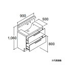 ###INAX/LIXIL 【RBFH-905SY-AM】ハイグレード クレヴィ 化粧台本体 フルスライドタイプ シングルレバーシャワー水栓 間口900mm 一般地 受注生産〔HH〕(4)