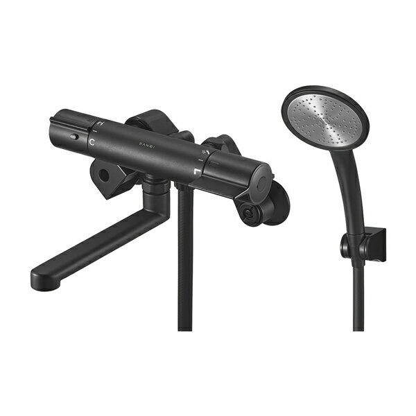 ###三栄水栓/SANEI 水栓金具【SK18C-5-MDP】マットブラック サーモシャワー混合栓 受注生産〔FA〕