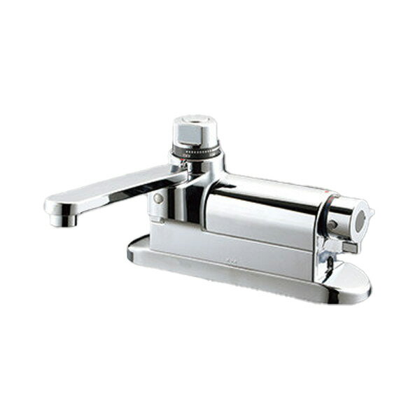 KVK 水栓金具【MTB280DWPPVT】デッキ形定量止水付サーモスタット式混合栓 お湯ぴた 168mmパイプ付 寒冷..