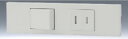 ###β神保電器 配線器具【KAG-2557】PW色 NKシリーズ 3路スイッチ+扉付きコンセントセット 受注生産