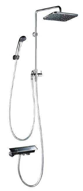 KVK【KF3090L】オーバーヘッドシャワー付サーモ 角タイプ 左仕様 170mmパイプ付〔HB〕