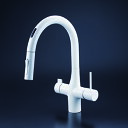 KVK 水栓金具【KM6091DSCECM4】キッチン水栓 電池タイプ ビルトイン浄水器用シングルシャワー付混合栓(センサー) 浄水カートリッジセット付〔HB〕