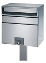 ###u.田島メタルワーク【MX-303FP-HL(myナンバー錠)】戸建郵便受 大容量タイプ 屋外・前入前出 単体タイプ ポール付 ヘアライン 受注生産