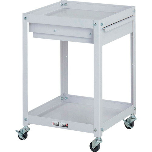 ####u.ヤマキン/山金工業【WCLC-2-P】コンビニワゴン ゴムキャスター キャビネット付 2段 W400mm×D400mm 組立式