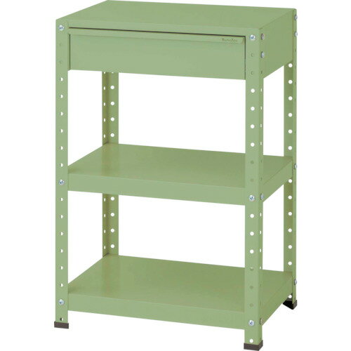 ●u.ヤマキン/山金工業【W6-M-G】スペシャルワゴン 固定式 W600×D400×H900 グリーン 組立式