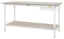 ####u.ヤマキン/山金工業【SUPH-1860UTT-WW】ワークテーブル 150シリーズ 固定式 キャビネット付 H950mm 全面棚板付 組立式(3)