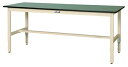 ####u.ヤマキン/山金工業【SWRA-660-GI】ワークテーブル 300シリーズ 高さ調整タイプ H600〜H900 塩ビシート天板(グリーン) アイボリ...