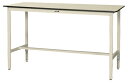 ####u.ヤマキン/山金工業【SWRAH-1260-II】ワークテーブル 300シリーズ 高さ調整タイプ H900〜H1200 塩ビシート天板 アイボリー 組立式