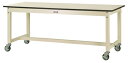 ####u.ヤマキン/山金工業【SVMC-1560-II】ワークテーブル 800シリーズ 移動式 H740mm メラミン天板 アイボリー 組立式(3)