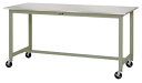 ####u.ヤマキン/山金工業【SWS3HC-1575-SG】ワークテーブル ステンレス天板シリーズ 移動式 H900mm 基本形 グリーン 組立式(3)
