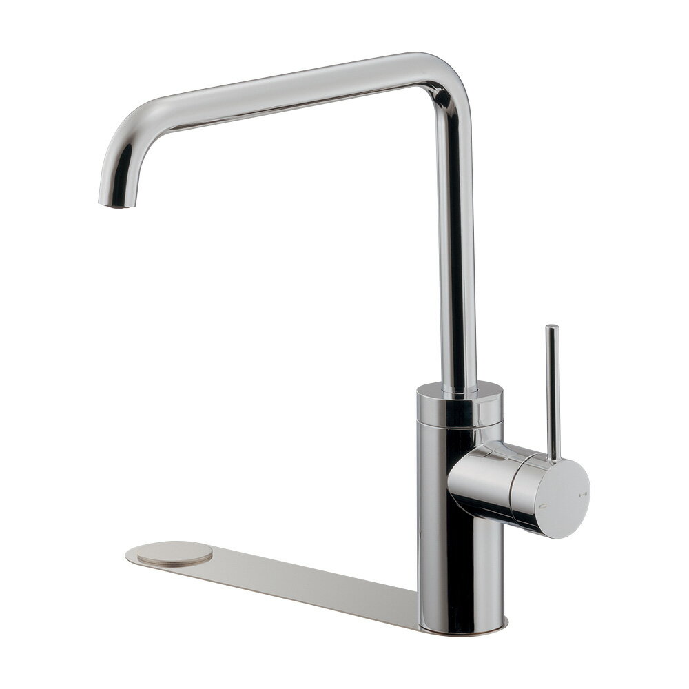 カクダイ 【187-100】シングルレバー混合栓(汚れ隠しプレートつき)〔GB〕