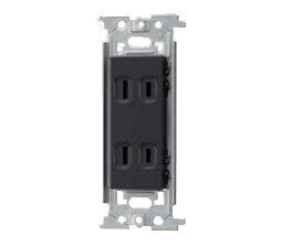 Я東芝 電設資材【NDG2122(K)】E’s配線器具 ダブルコンセント ブラック色