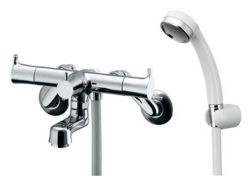 カクダイ【139-020K】2ハンドルシャワー混合栓(一時止水)〔GB〕