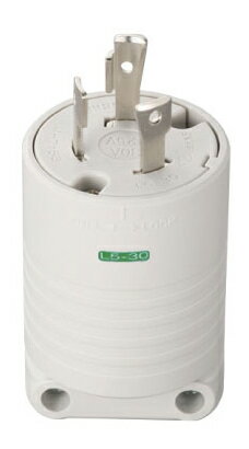 Я明工社 【MH7153W】接地引掛プラグ 白 2P L5-30P準拠 定格30A 125V M3端子