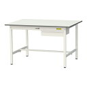 ####u.ヤマキン/山金工業 【SUP-1290U-WW】ワークテーブル 150シリーズ(固定式 キャビネット付) H740mm 基本形 組立式(3)