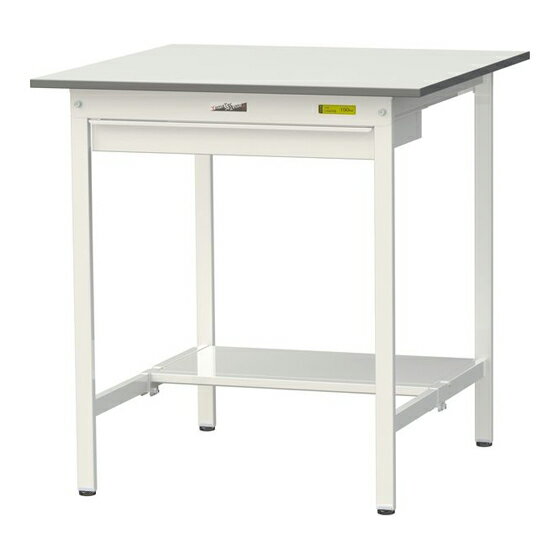 ####u.ヤマキン/山金工業 【SUPH-990WT-WW】ワークテーブル 150シリーズ(固定式 ワイド引出し付) H950mm 半面棚板付 組立式