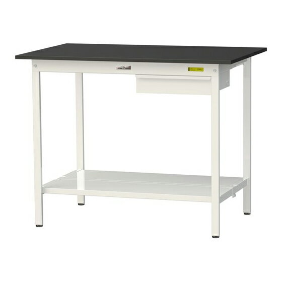●u.ヤマキン/山金工業 【SLKH-1275UTT-BKW】ワークテーブル LABシリーズ(固定式 キャビネット付) H950m..
