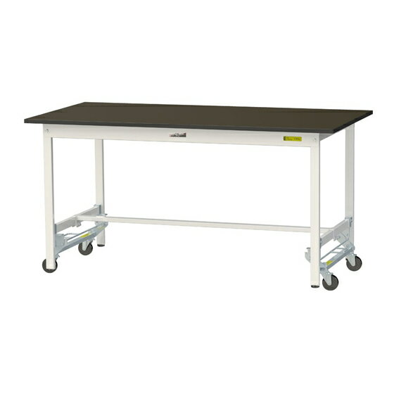 ####u.ヤマキン/山金工業 【SLMU-1575-BRW】ワークテーブル LABシリーズ(ワンタッチ移動タイプ) H740mm 基本形 指紋レスメラミン天板(ブラウン) 組立式