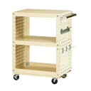 ####u.ヤマキン/山金工業 【W6CS-NP2-IV】スペシャルワゴン パンチングパネル付(H900) W600×D400mm アイボリー 組立式