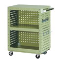 ####u.ヤマキン/山金工業 【W6CS-NP3-G】スペシャルワゴン パンチングパネル付(H900) W600×D400mm グリーン 組立式