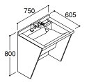 ###INAX/LIXIL 洗面化粧台【DCXO-758J1(P)】ドゥケア・カウンター スタンダード 自動水栓 一般地 壁排水 間口750 受注約1週〔GE〕