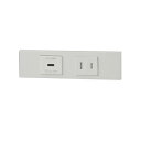 ###β神保電器 配線器具【KAG-2632】NKシリーズ 家具・機器用 USBコンセント(Type-C)+扉付コンセントセット(ピュアホワイト) 受注生産