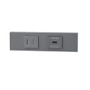 ###β神保電器 配線器具【KAG-2636】NKシリーズ 家具・機器用 扉付コンセント+USBコンセント(Type-C)セット(ソリッドグレー) 受注生産