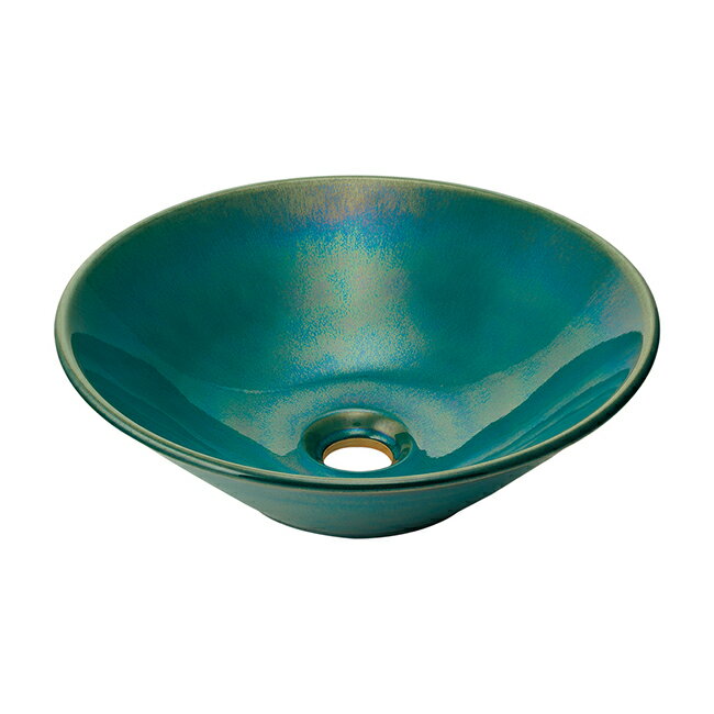 ●カクダイ 【493-266-CB】丸型手洗器 孔雀〔GB〕