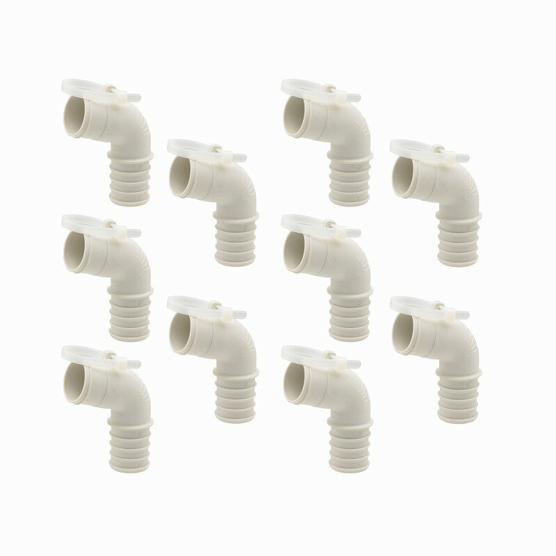 カクダイ/GAONA/ガオナ 【GA-LF047】洗濯機用排水トラップ用エルボ 内径36ミリ用 バンド付き 10個入 これエエやん〔▽〕