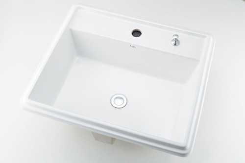 ●カクダイ【493-151H】角型洗面器//1ホール・ポップアップ独立つまみタイプ〔GB〕