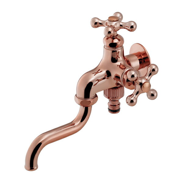 カクダイ 【704-311-BR】双口自在水栓 カッパーブラウン〔GB〕