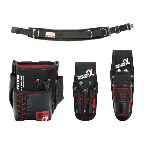 βマーベル/MARVEL 【MAT-180WBSETK】腰道具セット WAIST GEAR αシリーズセット アルミ合金製ハンマーホルダー Kセット {R}
