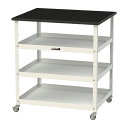 ####u.ヤマキン/山金工業 【LKTCM-7560T3BKW】LABシリーズ 天板付きラボワゴン 棚板3段タイプ W750×D600×H825 組立式
