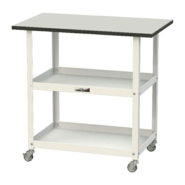 ●u.ヤマキン/山金工業 【HTRC-7545GYW】天板付き150ワゴン RoHS2指令対応塩ビシート天板 棚板2段タイプ W750×D450×H738 組立式