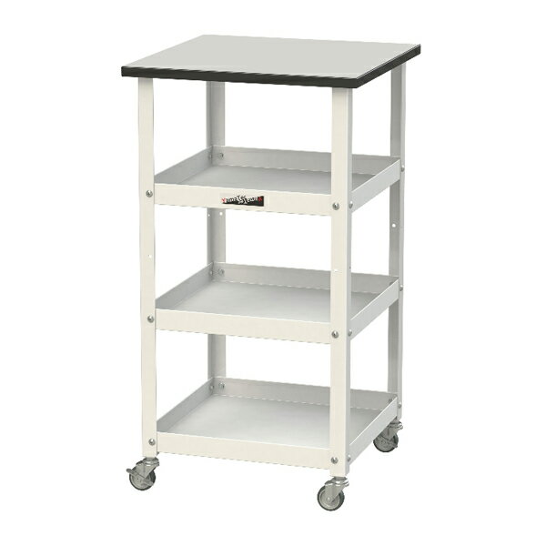 ●u.ヤマキン/山金工業 【HTRCM-4545T3GYW】天板付き150ワゴン RoHS2指令対応塩ビシート天板 棚板3段タイプ W450×D450×H825 組立式