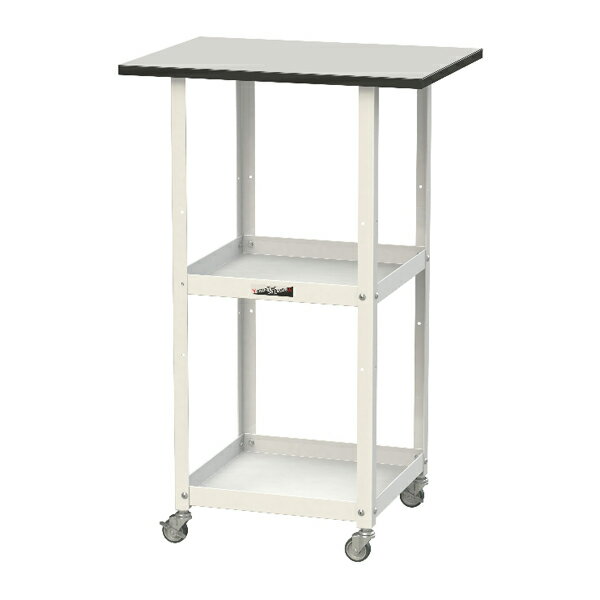 ●u.ヤマキン/山金工業 【HTRCH-6045GYW】天板付き150ワゴン RoHS2指令対応塩ビシート天板 棚板2段タイプ W600×D450×H950 組立式