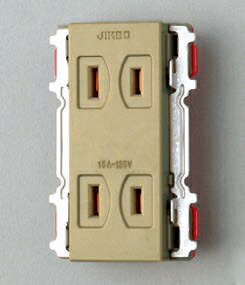 β神保電器 配線器具【JEC-BN-55KL】ライトベージュ色 J・WIDEシリーズ ダブルコンセント 本体