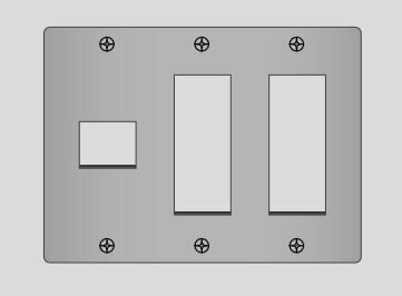 β神保電器 配線器具【BP-1+3S-2】ニューマイルドビー ステンレスプレート 3連用 受注生産