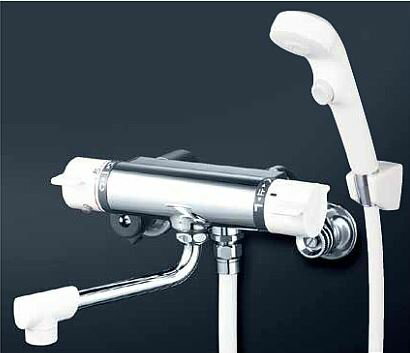 KVK 水栓金具【KF800R2S2】ワンストップシャワーヘッド付 サーモスタット式シャワー 240mmパイプ付〔HB〕
