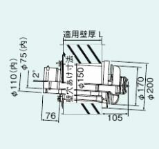 リンナイ【TFW-110×75C-300C(K)】(21-9283) 寒冷地向給排気筒トップ〔GH〕 リンナイ【TFW-110×75C-300C(K)】(21-9283) 寒冷地向給排気筒トップ〔GH〕