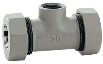 カクダイ【649-848-13】3管兼用ジョイント ネジつきチーズ〔GB〕