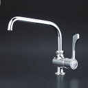 KVK 水栓金具【K1802】ワンタッチハンドル付立形自在水栓〔GA〕