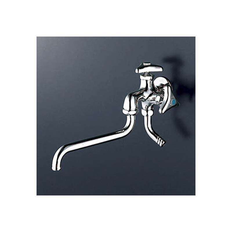 KVK 水栓金具【K21Z】二口自在水栓(寒冷地用)〔GA〕