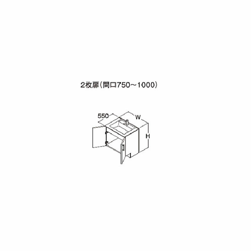 ###TOTO【LDSLA075BAGFN2】エスクアLS 洗面化粧台 PG3 センターボウルプラン 一般地 2枚扉 カウンター高さ対応800mm きれい除菌水 間口750mm 受注約1週〔GD〕