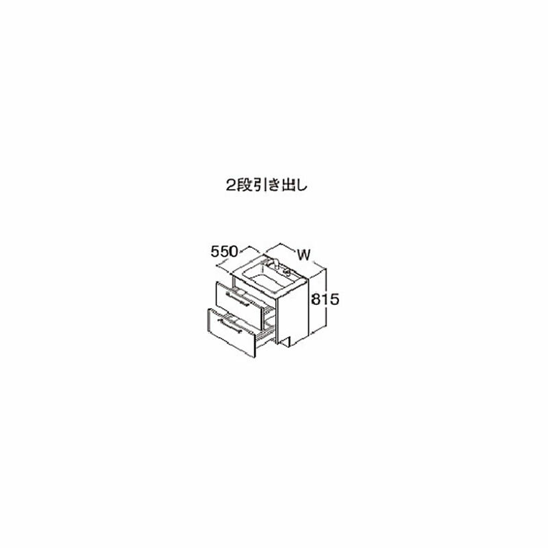 納期目安：受注生産品(納期約1週間) ※こちらの商品は代引きでのお取り扱いはできません。ご入金確認後のお手配です。※こちらの商品はメーカー直送品となります。※こちらの商品は代引きでのお取り扱いはできません。ご入金確認後のお手配です。●画像は代表型番のイメージになります。型番通りの手配になりますので（色・形等）確認の上ご注文下さい。エアインシャワー水栓（2穴タイプ）+「きれい除菌水」生成器すべり台ボウルお掃除ラクラク排水口●洗面ボウル一体カウンター 実容量：11L　人工大理石製（不飽和ポリエステル系樹脂）　カラー：ホワイト ●止水栓　 ※止水栓は付属していませんので、別売品をご発注ください。 ●排水栓 ヘアキャッチャー付き　ワンプッシュ排水栓 ●排水トラップ 水抜き付ハード管　防臭栓付き　床排水用※壁排水の場合は、別途、壁排水管LO159をご発注ください。 ●キャビネット　 底板点検口付き　 ※2段引き出しにサイレントレール搭載。●水栓 ※昇降機能なし