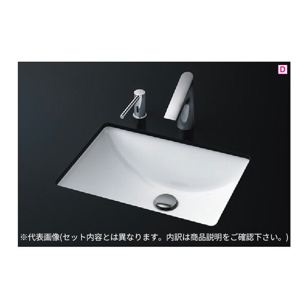 ###TOTO セット品番【L501+TLE25SS2A】カウンター式洗面器 アンダーカウンター式 台付自動水栓(サーモ・AC100V) アクアオート 床排水金具(Sトラップ)