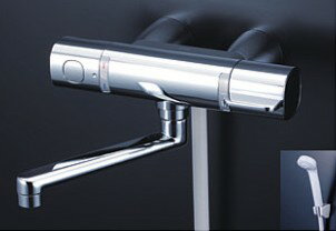 KVK 水栓金具【FTB100KWKST】浴室用水栓 サーモスタット式シャワー(スカートソケットタイプ) 170mmパイプ付 ※寒冷地用〔HB〕