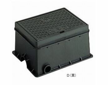 三栄水栓/SANEI【R81-8-D】散水栓ボックス (床面用)(黒)〔FA〕